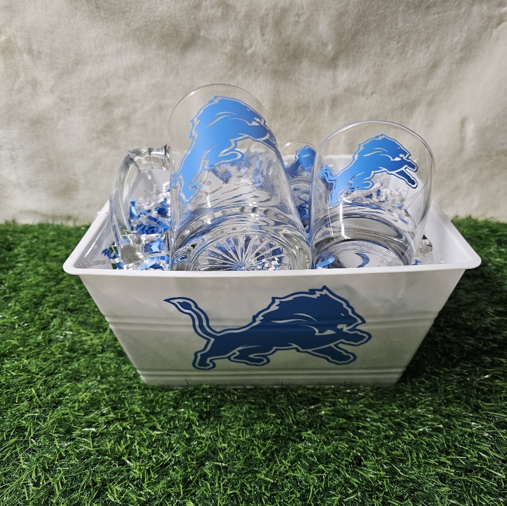 Detroit Lions Glass Mug Set